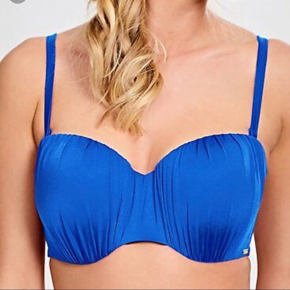 Panache Marina Bandeau bikini top cobalt blue 34F